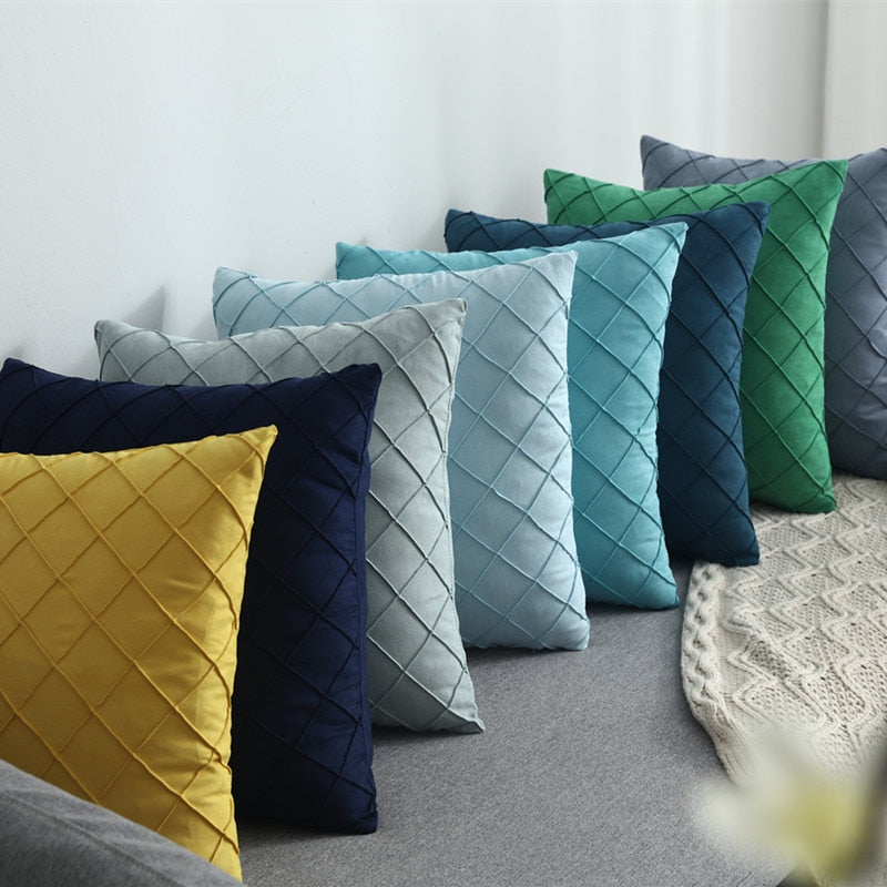 The Pin-Tucked Trellis Pillow Cover