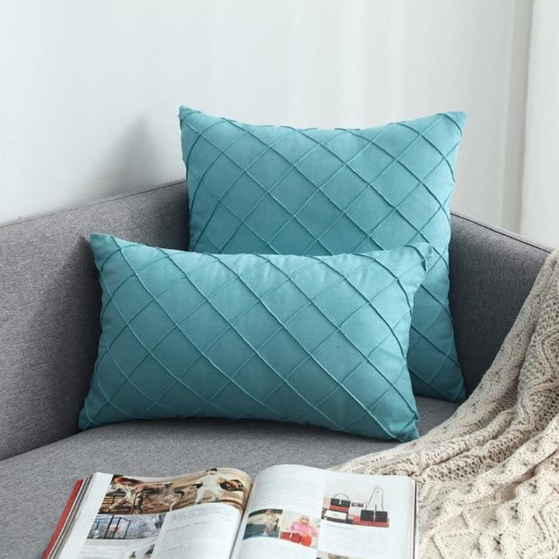 The Pin-Tucked Trellis Pillow Cover