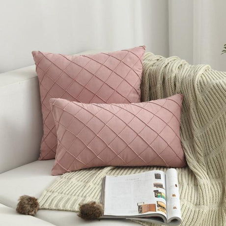 The Pin-Tucked Trellis Pillow Cover