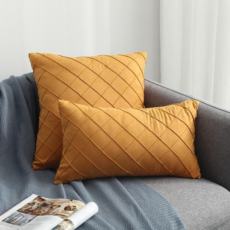 The Pin-Tucked Trellis Pillow Cover