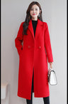 Red Cashmere Plaid Wool Coat
