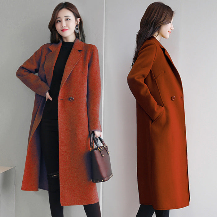 Red Cashmere Plaid Wool Coat