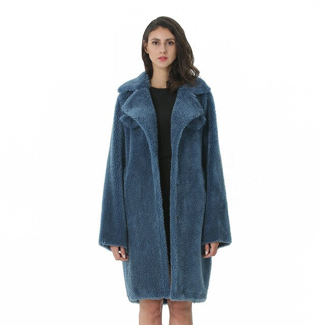 Wool Cashmere Long Blends Woolen Elegant Coat