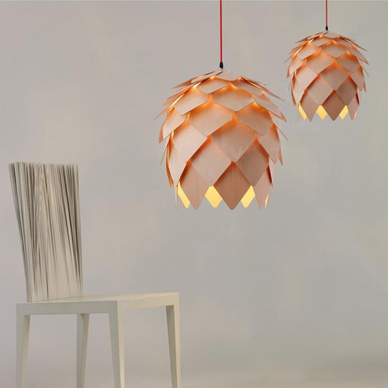 Modern Art Oak Pine Cone Pendant Lights