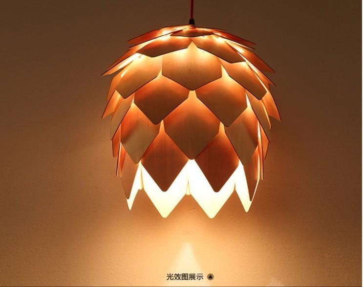 Modern Art Oak Pine Cone Pendant Lights