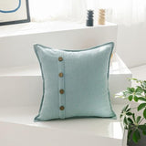 The Buttoned-Up Linen Pillow Cover