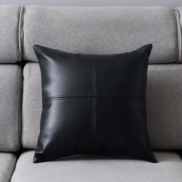 Dexter Faux Leather Pillow Cover