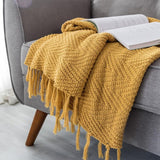 The Goldenrod Herringbone Throw Blanket