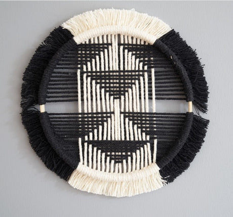 Circular in Black Macrame Discs