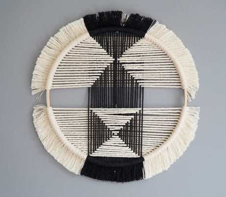 Circular in Black Macrame Discs