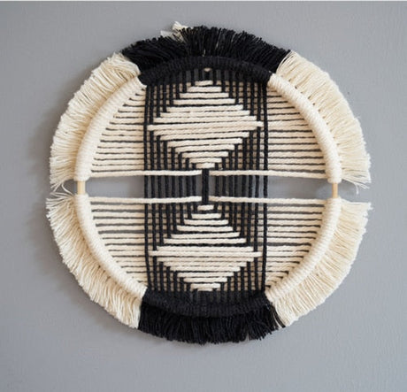 Circular in Black Macrame Discs