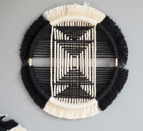 Circular in Black Macrame Discs