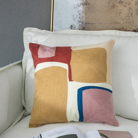 Floating Block Abstract Pillow Cover