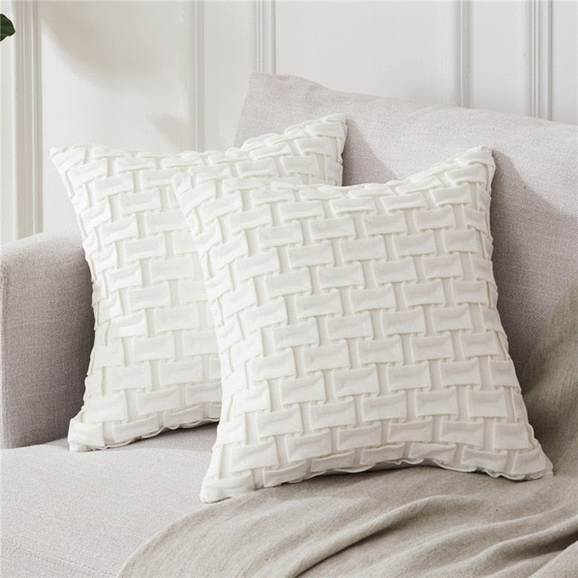 Technique Horizontal Grid Pillow Cover