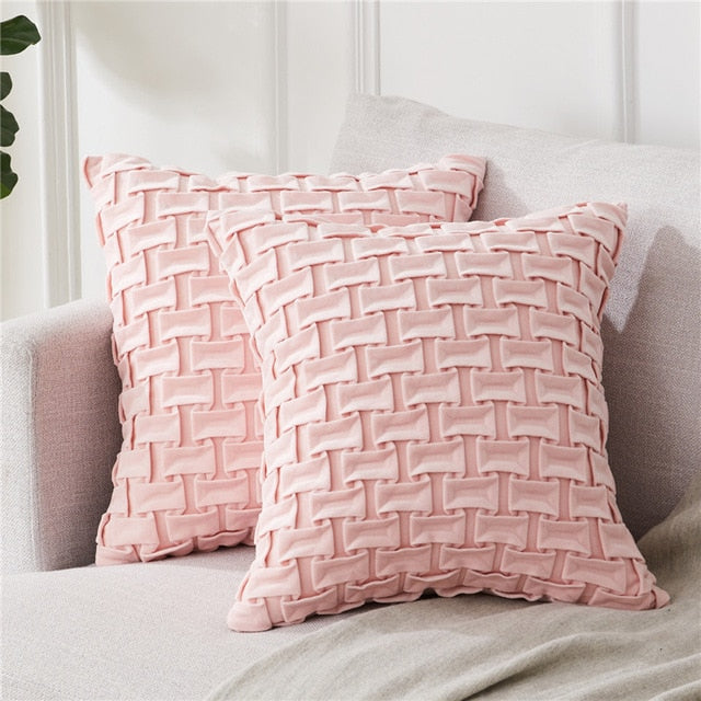 Technique Horizontal Grid Pillow Cover