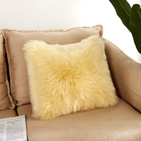 Polly Luxury Faux Fur Pillow Cover