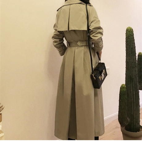 Real Sashes Cloak Dust Slim Waist Trench Coat