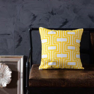 Burst of Yellow Embroidered Pillow Covers