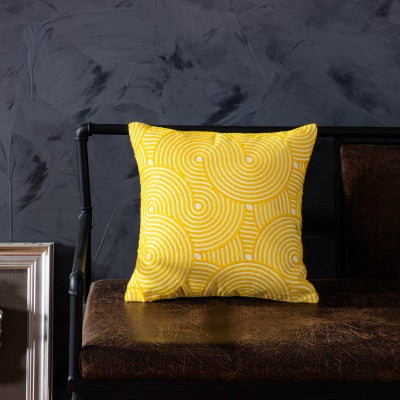 Burst of Yellow Embroidered Pillow Covers