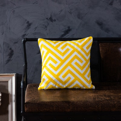 Burst of Yellow Embroidered Pillow Covers