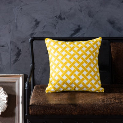 Burst of Yellow Embroidered Pillow Covers