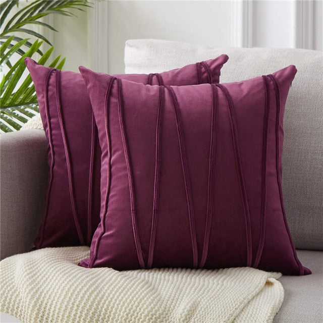 Bisou Velvet Striped Pillow Cover