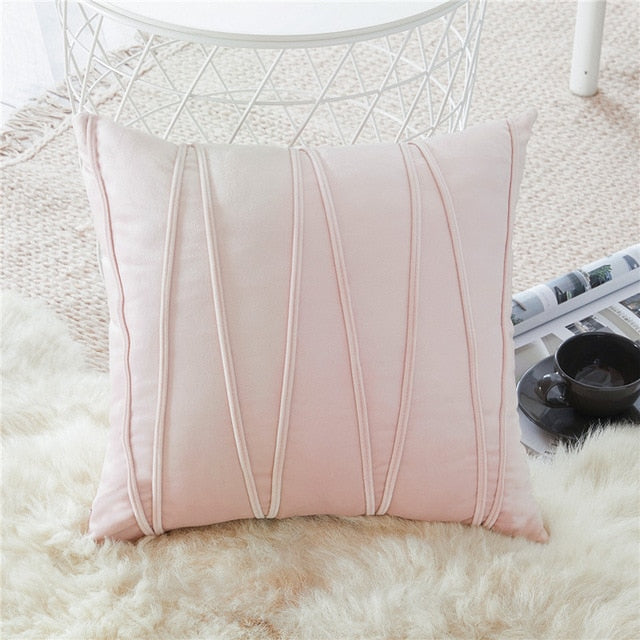 Bisou Velvet Striped Pillow Cover