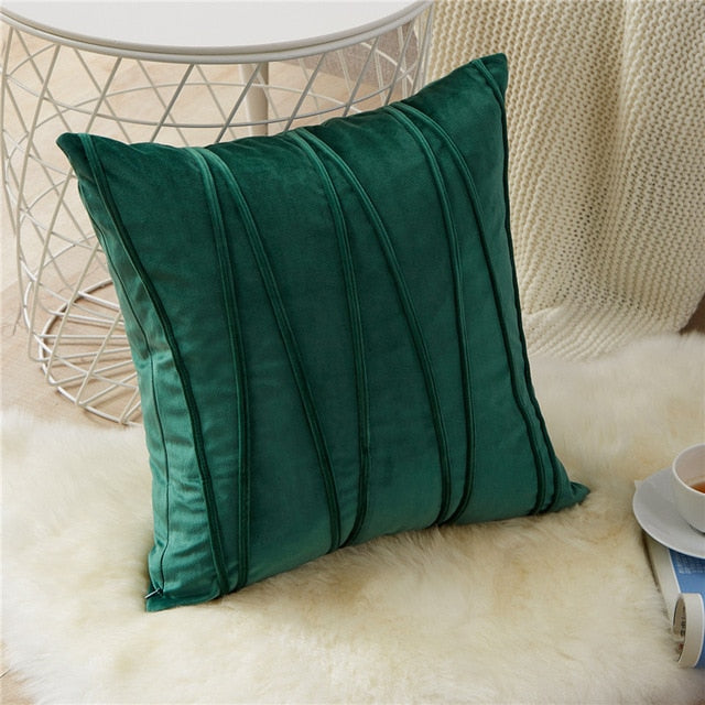 Bisou Velvet Striped Pillow Cover