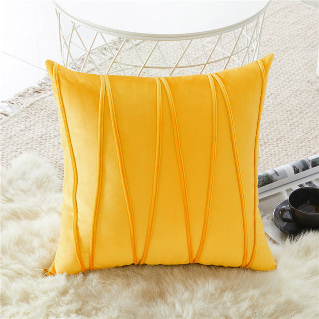 Bisou Velvet Striped Pillow Cover