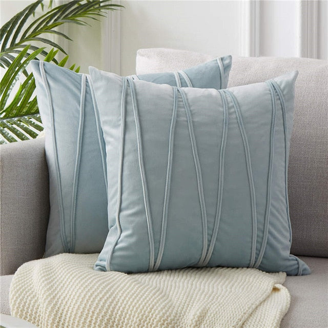 Bisou Velvet Striped Pillow Cover