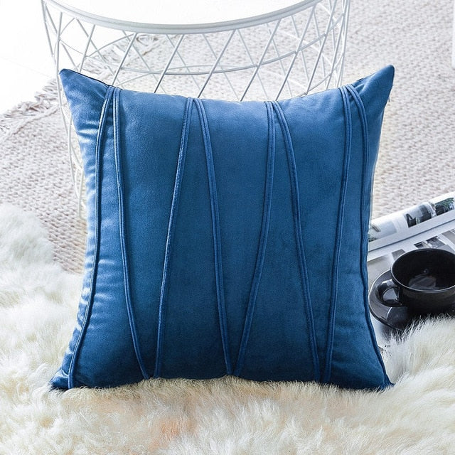 Bisou Velvet Striped Pillow Cover