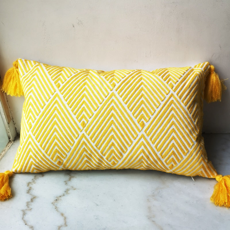 Arlington II Geometric Embroidery Pillow Cover