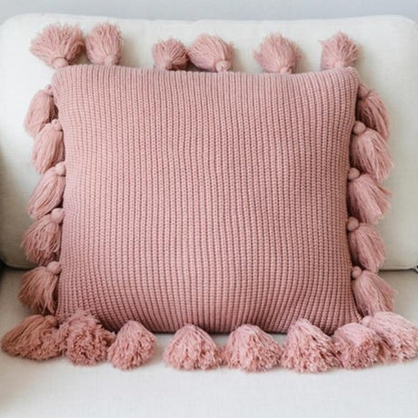 The Deluxe Tassel Knitted Pillow Cover