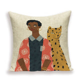 Kvinna Art Linen Pillow Covers