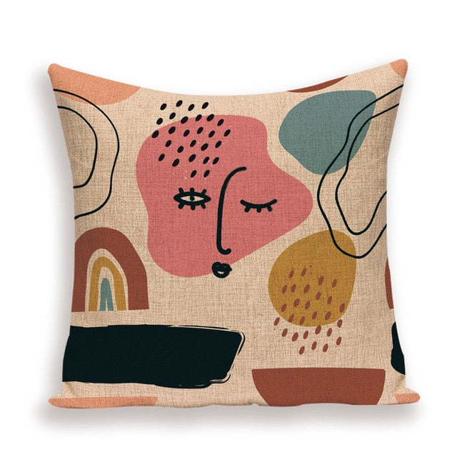 Kvinna Art Linen Pillow Covers