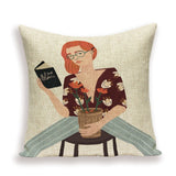 Kvinna Art Linen Pillow Covers