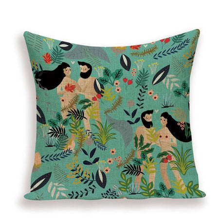 Kvinna Art Linen Pillow Covers