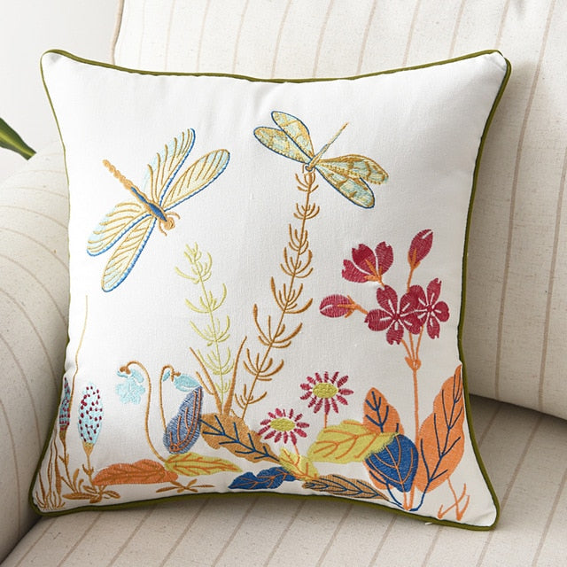 Papillon Embroidered Pillow Covers