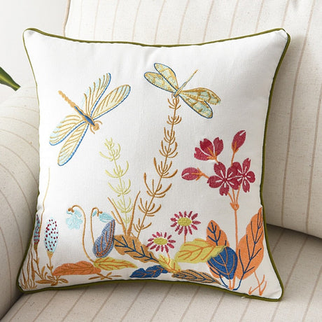 Papillon Embroidered Pillow Covers