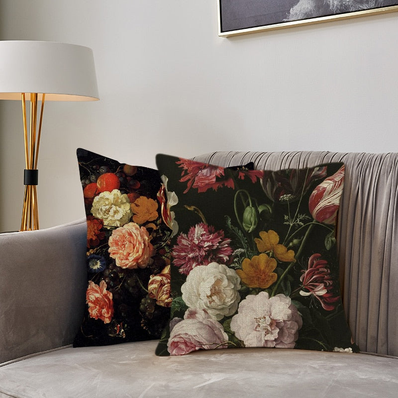 The Dark Romance Floral Pillow Cover Collection