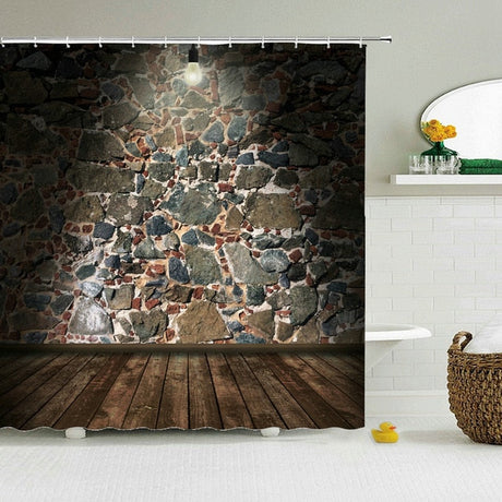 Olaf Old Stone Wall Shower Curtains