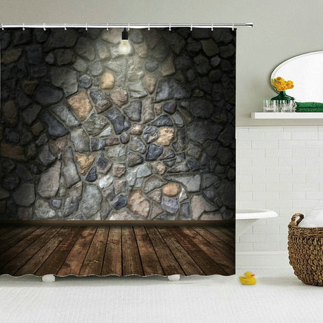 Olaf Old Stone Wall Shower Curtains