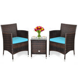 3 Piece Rattan Wicker Furniture Set