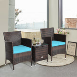 3 Piece Rattan Wicker Furniture Set