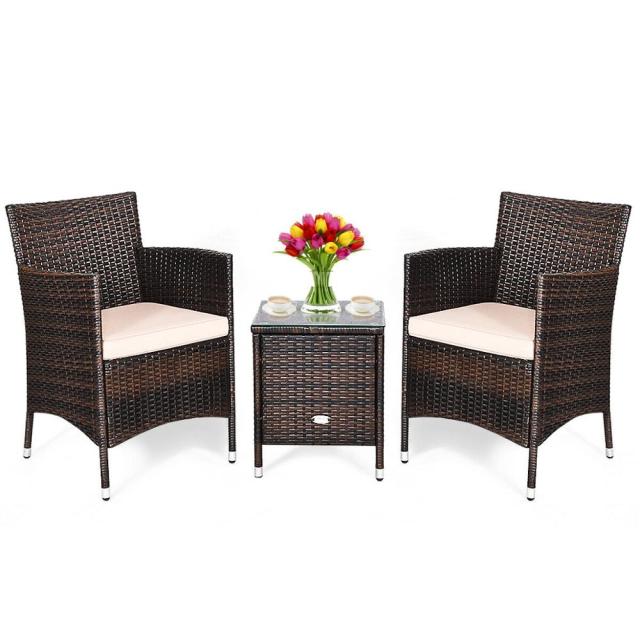 3 Piece Rattan Wicker Furniture Set