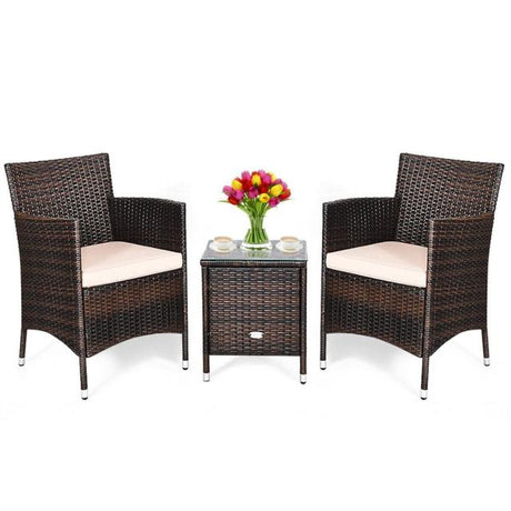 3 Piece Rattan Wicker Furniture Set