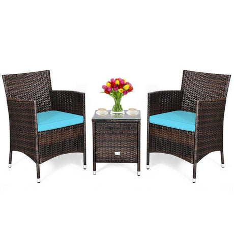 3 Piece Rattan Wicker Furniture Set