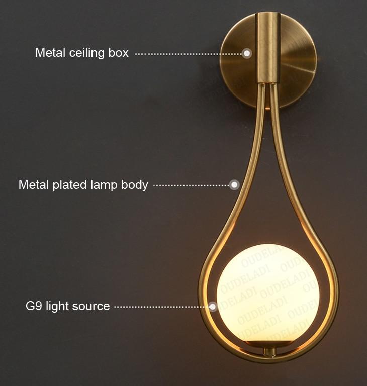 Lakue- Modern Nordic Glass Ball Wall Lamp