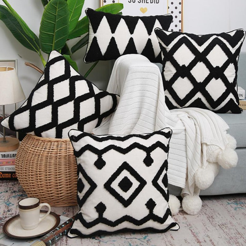 The Moroccan Monochrome Pillow Cover Collection