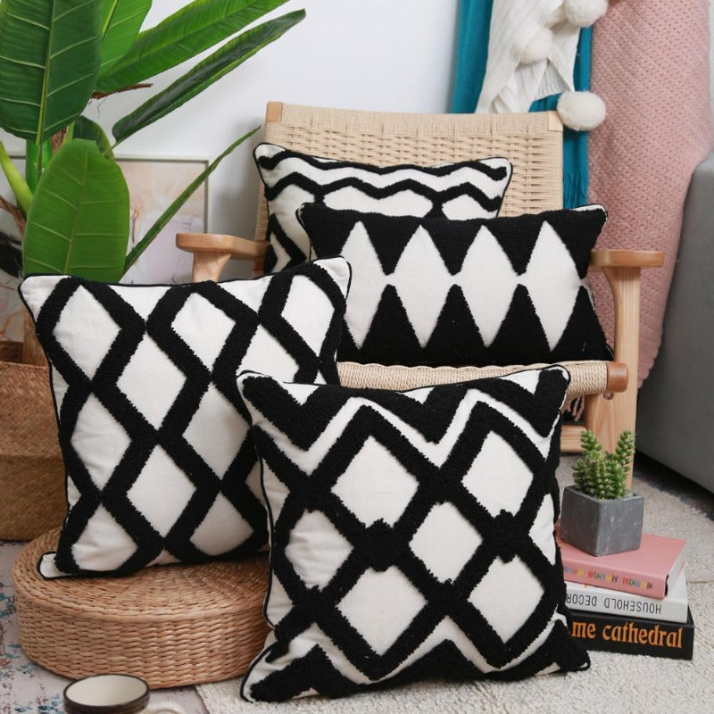 The Moroccan Monochrome Pillow Cover Collection